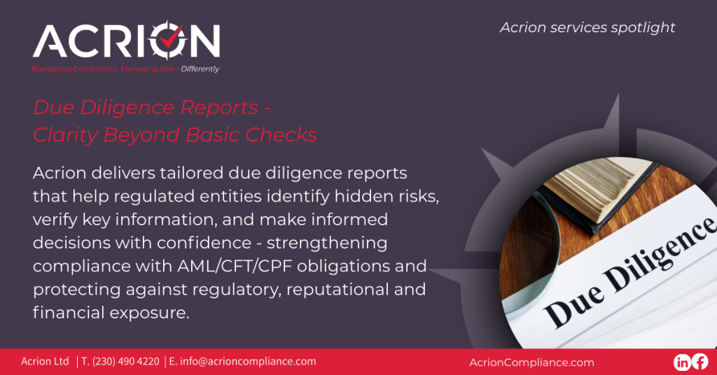 Acrion Service Spotlight - Due Diligence Reports