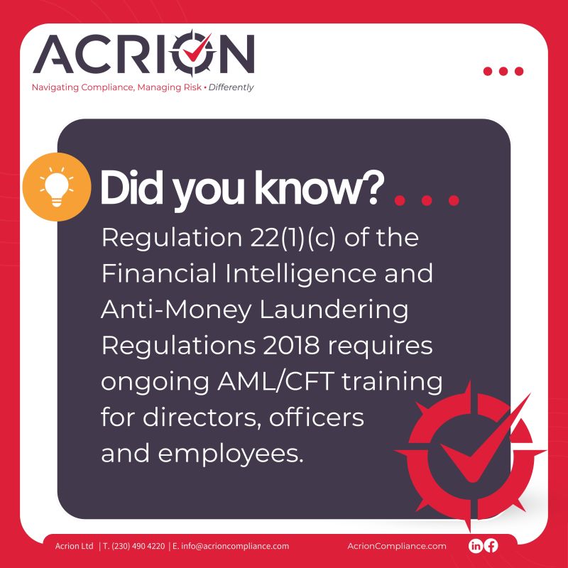 Financial Intelligence and Anti-Money Laundering Regulations 2018