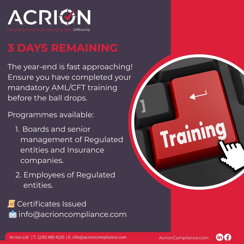 Training reminder for compliance professionals