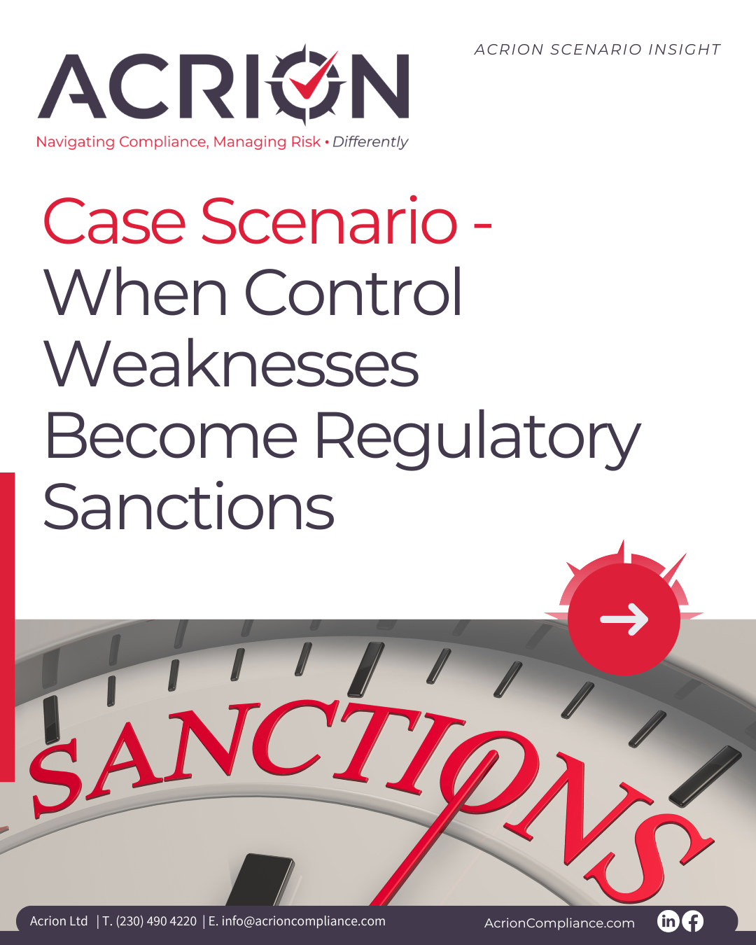 Regulatory sanctions due to control weaknesses